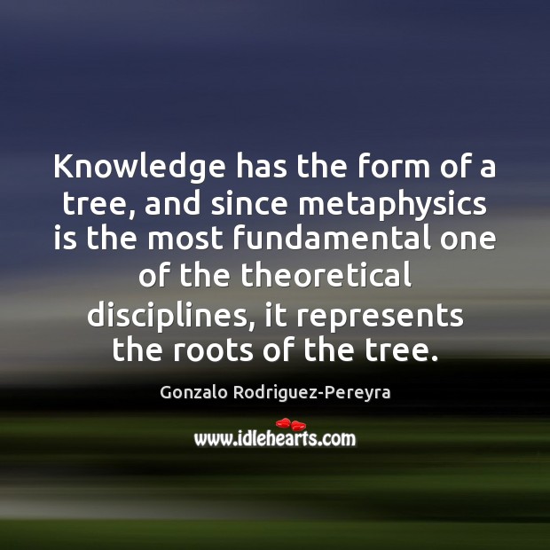 Knowledge has the form of a tree, and since metaphysics is the Image