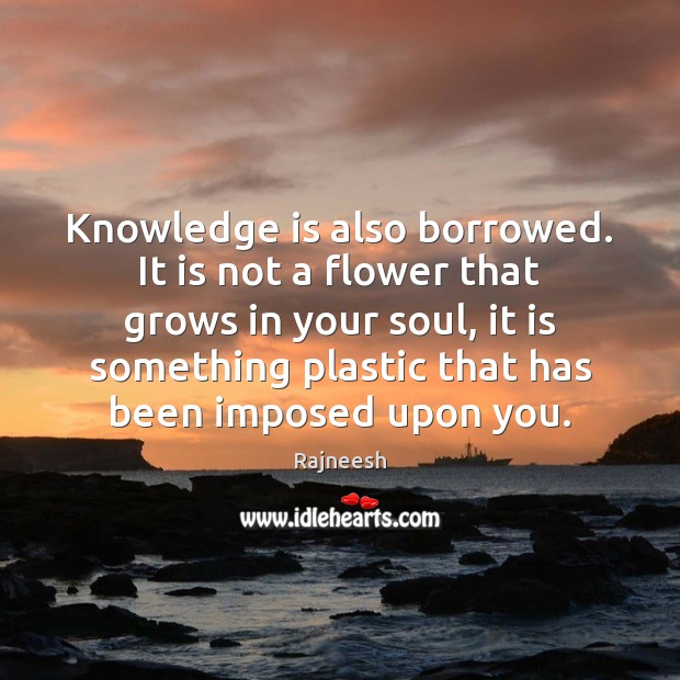Knowledge is also borrowed. It is not a flower that grows in Image