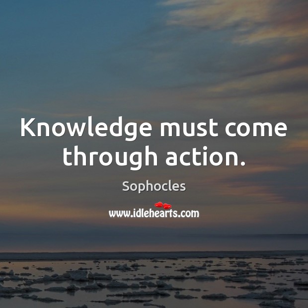 Knowledge must come through action. Image