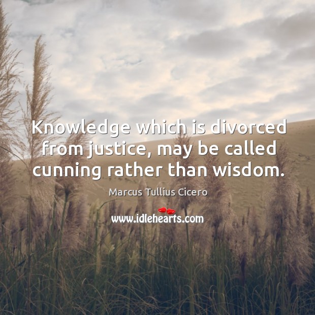 Knowledge which is divorced from justice, may be called cunning rather than wisdom. Image