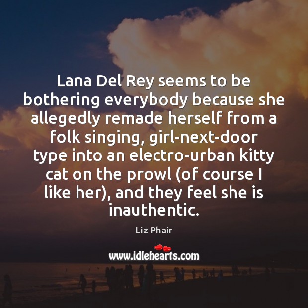 Lana Del Rey seems to be bothering everybody because she allegedly remade Liz Phair Picture Quote
