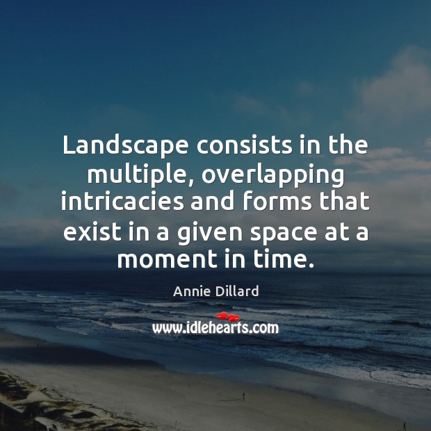 Landscape consists in the multiple, overlapping intricacies and forms that exist in Annie Dillard Picture Quote