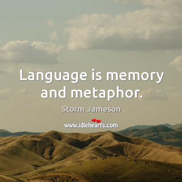 Language is memory and metaphor. Storm Jameson Picture Quote
