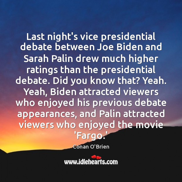 Last night’s vice presidential debate between Joe Biden and Sarah Palin drew Image