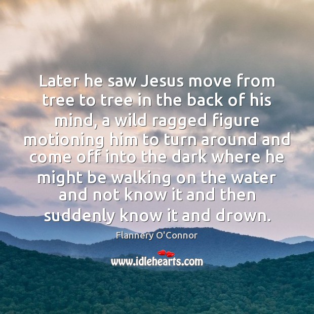 Later he saw Jesus move from tree to tree in the back Flannery O’Connor Picture Quote