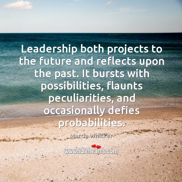 Leadership both projects to the future and reflects upon the past. It Image