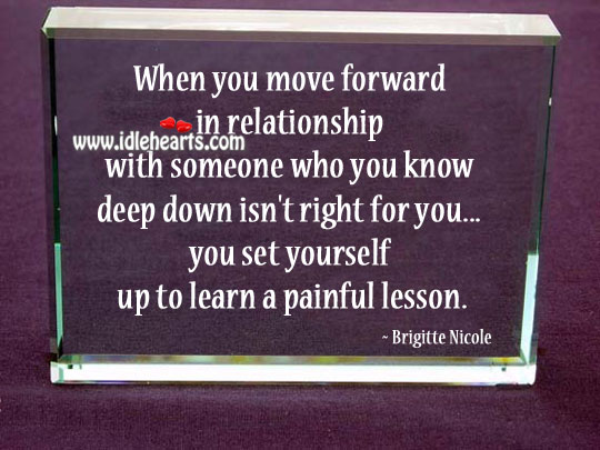 You learn a painful lesson. Brigitte Nicole Picture Quote