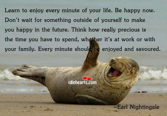 Learn to enjoy every minute of life. Wise Quotes Image