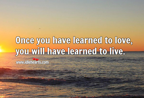 Once you have learned to love 