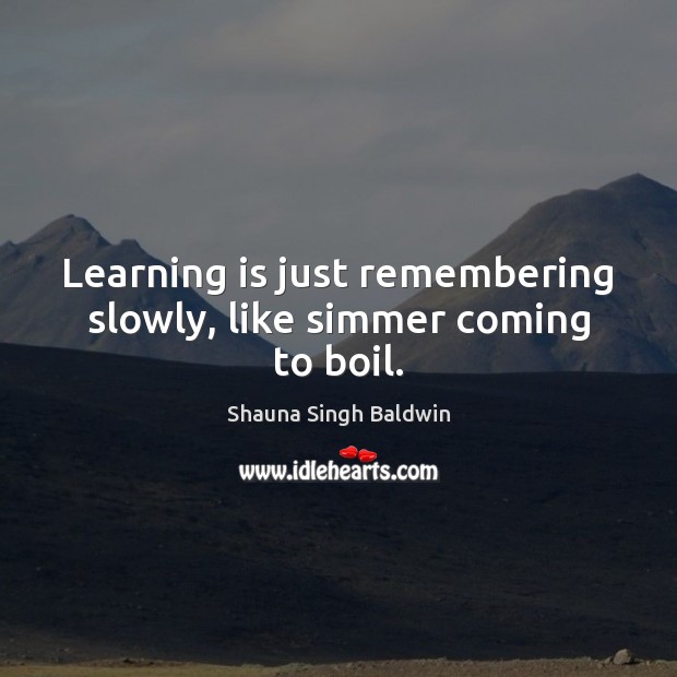 Learning is just remembering slowly, like simmer coming to boil. Image
