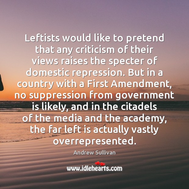 Leftists would like to pretend that any criticism of their views raises Image