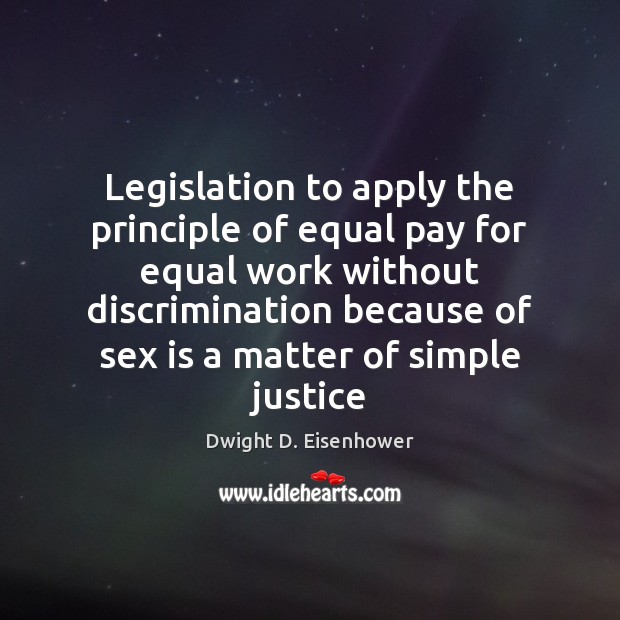 Legislation to apply the principle of equal pay for equal work without Image