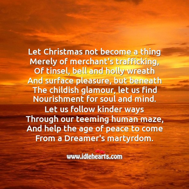 Let christmas not become a thing Christmas Messages Image