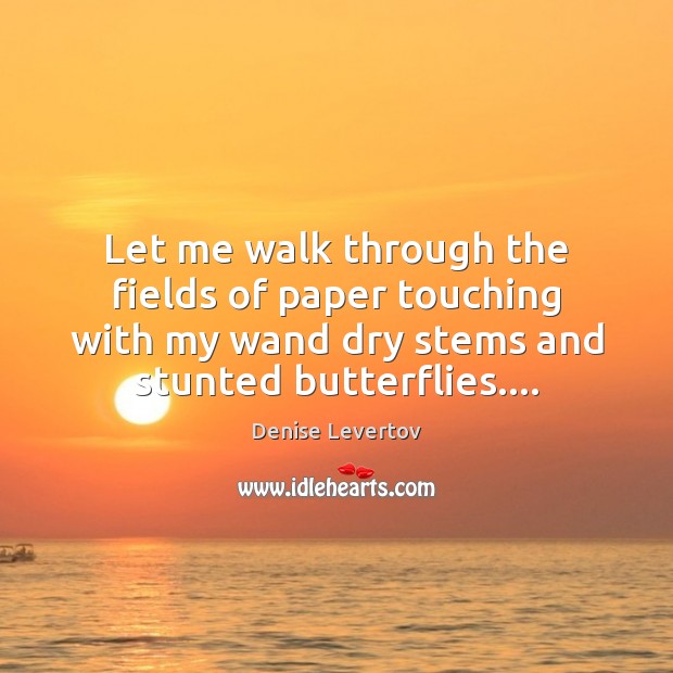 Let me walk through the fields of paper touching with my wand Denise Levertov Picture Quote
