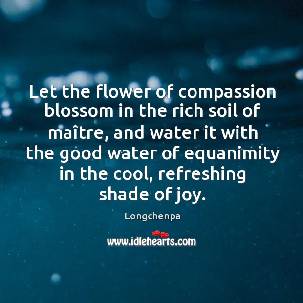Let the flower of compassion blossom in the rich soil of maî Longchenpa Picture Quote