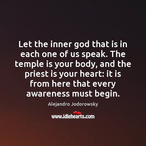 Let the inner God that is in each one of us speak. Image