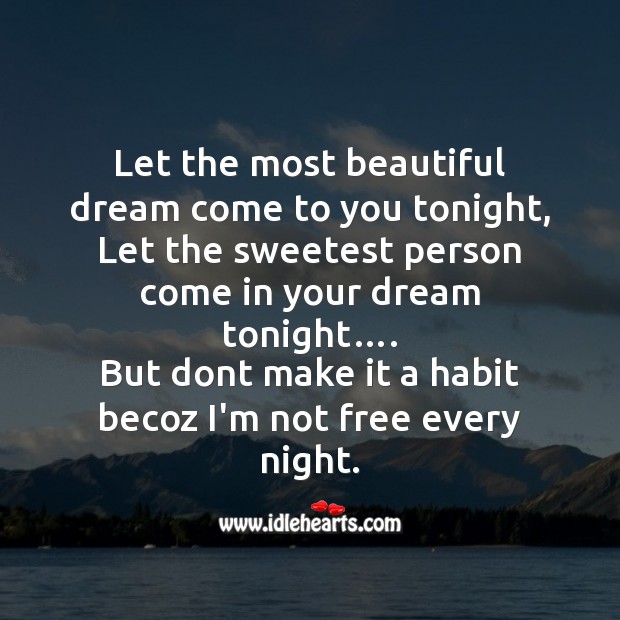 Let the most beautiful dream come Good Night Messages Image