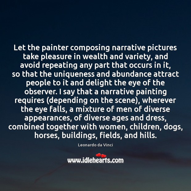 Let the painter composing narrative pictures take pleasure in wealth and variety, Image