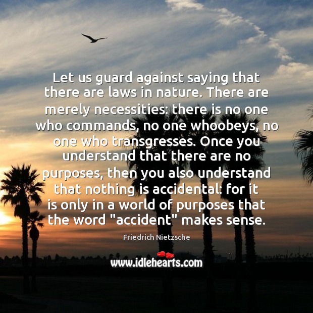 Let us guard against saying that there are laws in nature. There Friedrich Nietzsche Picture Quote