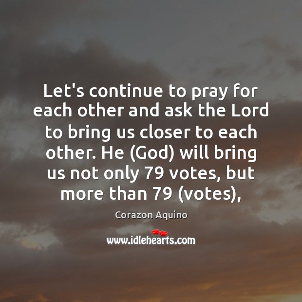 Let’s continue to pray for each other and ask the Lord to Image