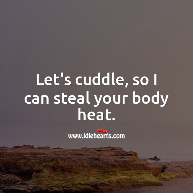 Let’s cuddle, so I can steal your body heat. Image