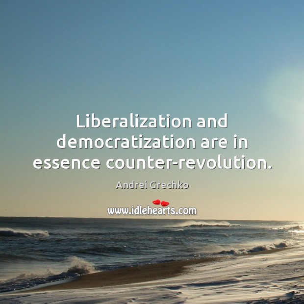 Liberalization and democratization are in essence counter-revolution. Image