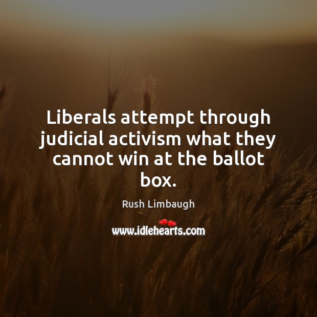 Liberals attempt through judicial activism what they cannot win at the ballot box. Image