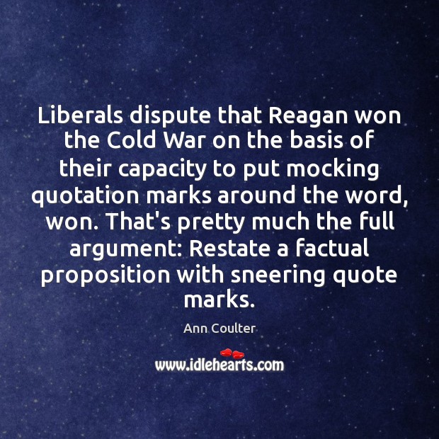 Liberals dispute that Reagan won the Cold War on the basis of Image