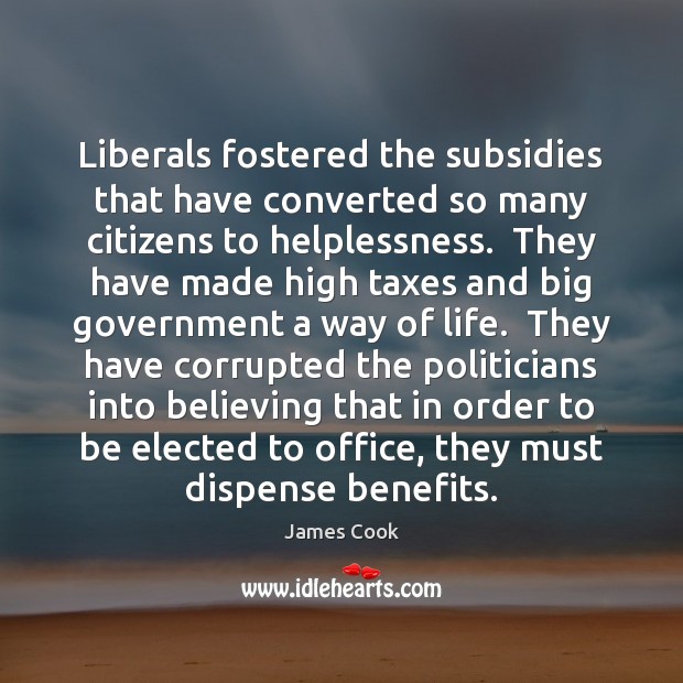 Liberals fostered the subsidies that have converted so many citizens to helplessness. Image