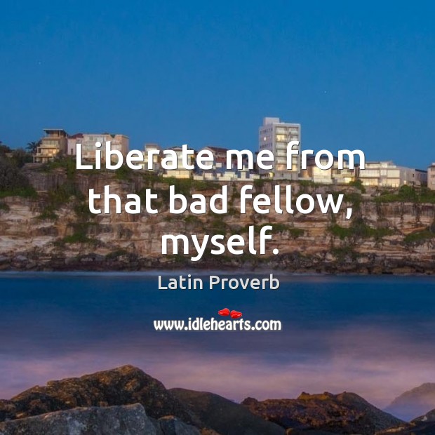 Liberate me from that bad fellow, myself. Liberate Quotes Image