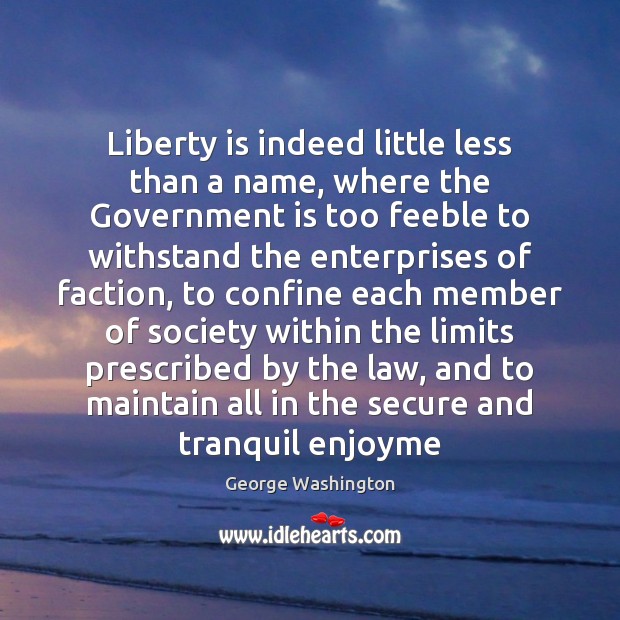 Liberty is indeed little less than a name, where the Government is Government Quotes Image