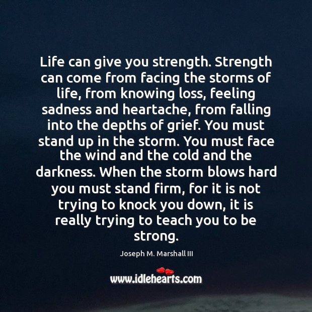 Life can give you strength. Strength can come from facing the storms Joseph M. Marshall III Picture Quote
