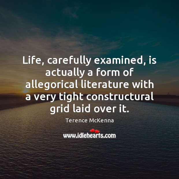 Life, carefully examined, is actually a form of allegorical literature with a Image