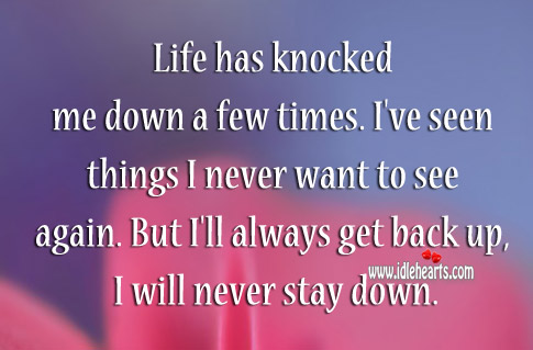 Life has knocked me down a few times. Image