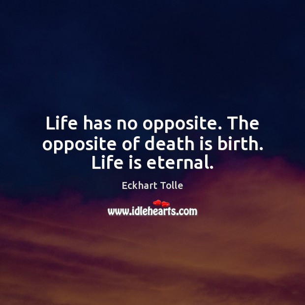 Life has no opposite. The opposite of death is birth. Life is eternal. Image