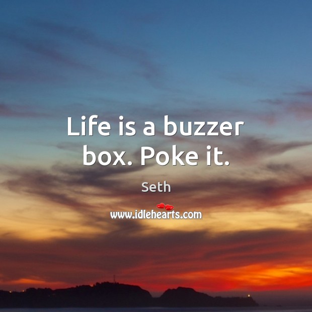 Life is a buzzer box. Poke it. Seth Picture Quote