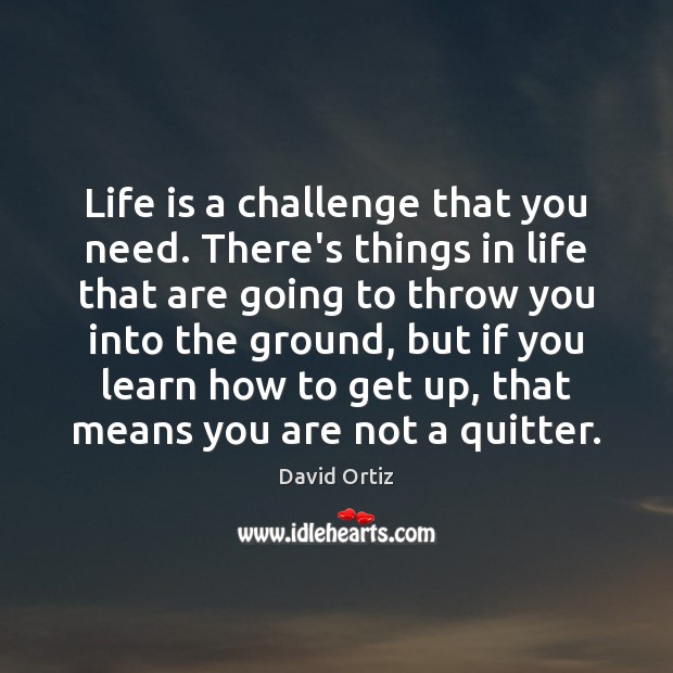 Life is a challenge that you need. There’s things in life that Image