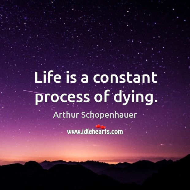 Life is a constant process of dying. Arthur Schopenhauer Picture Quote