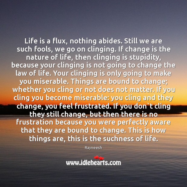 Life is a flux, nothing abides. Still we are such fools, we Change Quotes Image