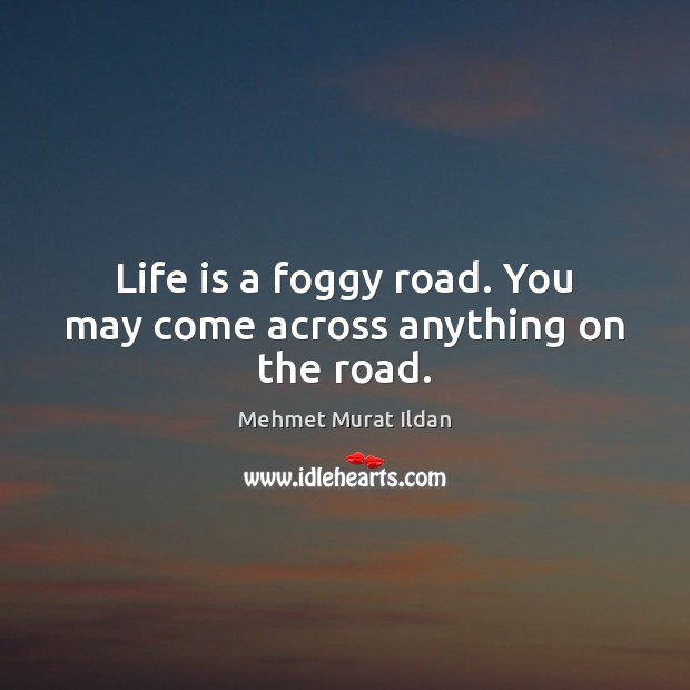 Life is a foggy road. You may come across anything on the road. Mehmet Murat Ildan Picture Quote