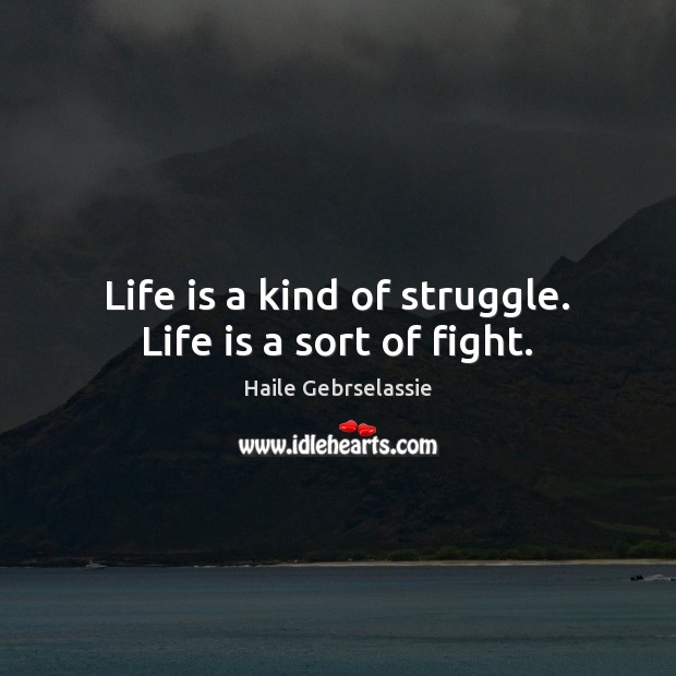 Life is a kind of struggle. Life is a sort of fight. Haile Gebrselassie Picture Quote