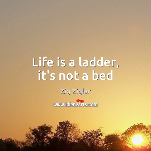 Life is a ladder, it’s not a bed Image
