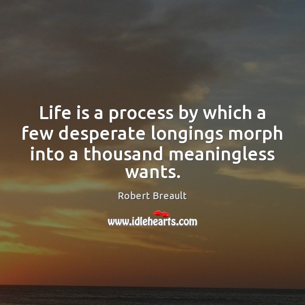 Life is a process by which a few desperate longings morph into Image