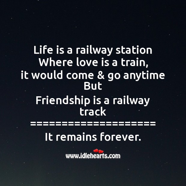 Life is a railway station Friendship Messages Image