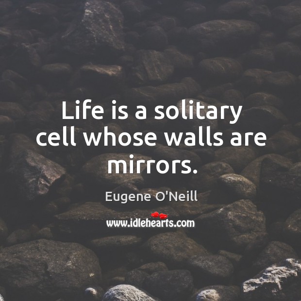 Life is a solitary cell whose walls are mirrors. Image