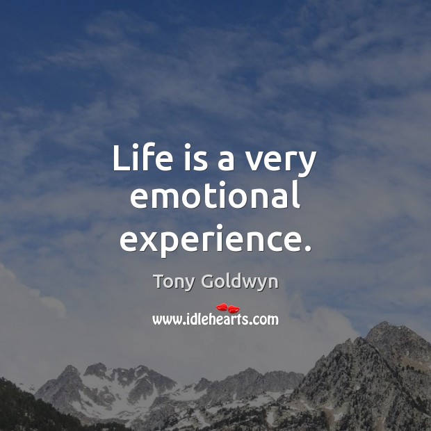 Life is a very emotional experience. Tony Goldwyn Picture Quote