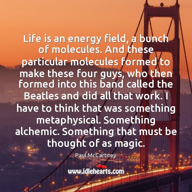 Life is an energy field, a bunch of molecules. And these particular Image