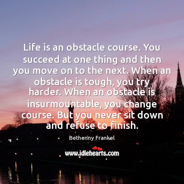 Life is an obstacle course. You succeed at one thing and then Bethenny Frankel Picture Quote