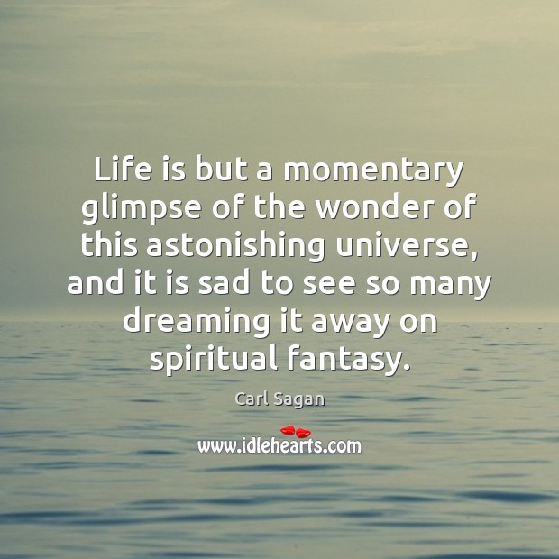 Life is but a momentary glimpse of the wonder of this astonishing 