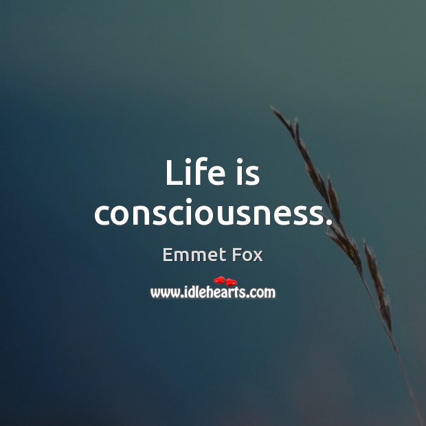 Life is consciousness. Image